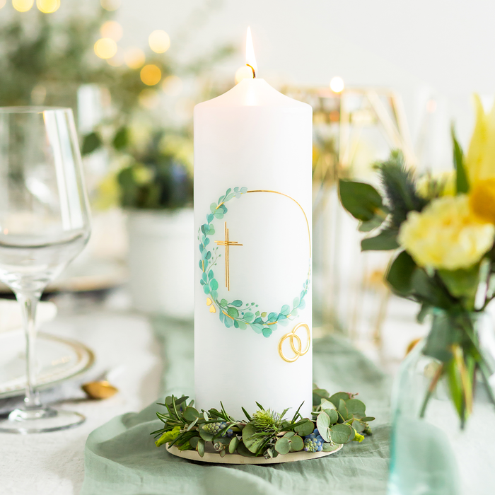 Hochzeitskerze Eukalyptus