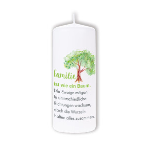 Spruchkerze Familie ist wie ein Baum
