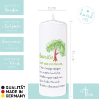 Spruchkerze Familie ist wie ein Baum