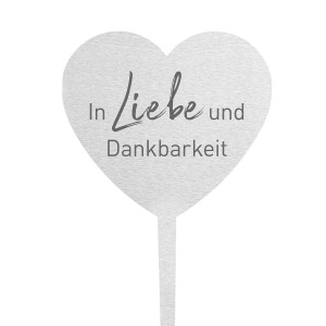 Grabstecker Herz In Liebe und Dankbarkeit