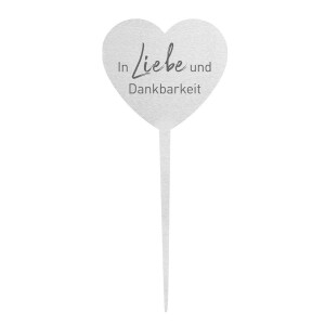 Grabstecker Herz In Liebe und Dankbarkeit