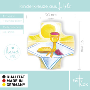 Holzkreuz weiß Meine Kommunion