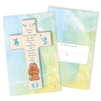 Engelkreuz Taufengel blau Tonengel