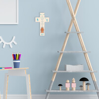 Engelkreuz Taufengel blau Tonengel