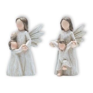 FRITZ COX Schutzengel | my.angel.art Schutzengel mit Kind | moderner Engel mit Kind | kleine Engel Skulptur | tolles Geschenk zur Geburt, Geburtstag, Taufe, Kommunion, Hochzeit