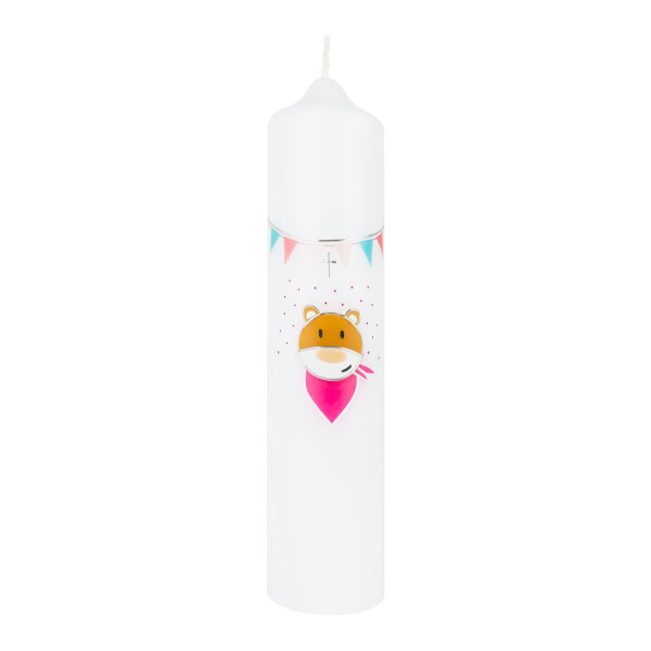Taufkerze "Meine bunte Taufe" rosa Tischkerze