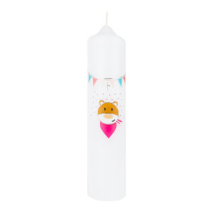 Taufkerze "Meine bunte Taufe" rosa Tischkerze