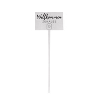 Blumenstecker Schild "Willkommen zuhause"
