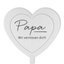 Grabstecker Herz "Papa - Wir vermissen dich"