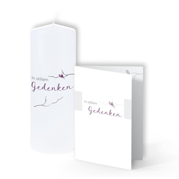 Trauerkerze & passende Trauerkarte -  In stillem Gedenken