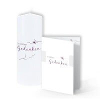 Trauerkerze & passende Trauerkarte -  In stillem Gedenken
