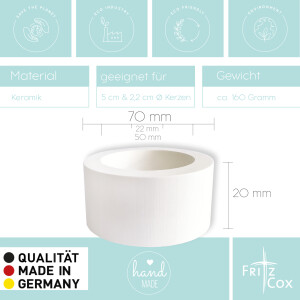 Kerzenständer aus Keramik für 2,2 und 5 cm Kerzen