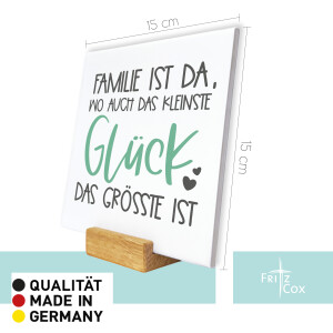 Spruchtafel Familie ist da