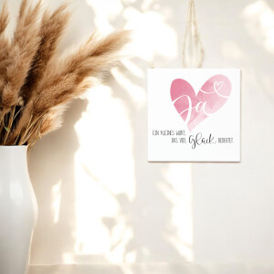 Spruchtafel Hochzeit JA – Liebevolles Geschenk zur Hochzeit, 15x15cm