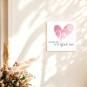 Spruchtafel Hochzeit JA – Liebevolles Geschenk zur Hochzeit, 15x15cm