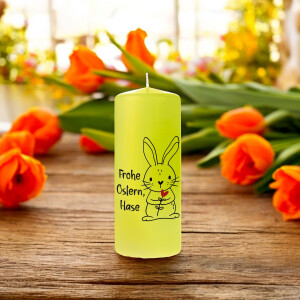 Osterkerze Frohe Ostern, Hase 150x70