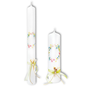 Taufkerze "Blumenkranz"