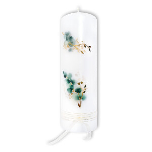 Hochzeitskerze mit Eukalyptus & Gold – Elegante...