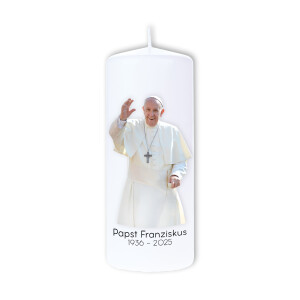 Trauerkerze Papst Franziskus Erinnerungslicht mit Bild...