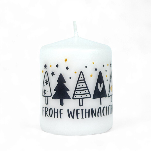 Weihnachtskerze Frohe Weihnachten 60/50