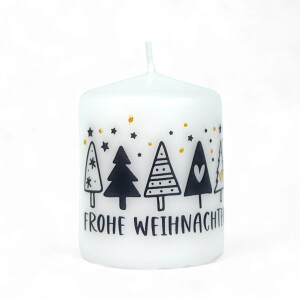 Weihnachtskerze Frohe Weihnachten 60/50