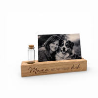 Gedenk-Fotoleiste Mama wir vermissen dich, Andenken aus Eichenholz