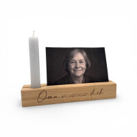 Gedenk-Fotoleiste Oma wir vermissen dich, Andenken aus Eichenholz