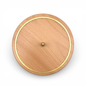 Kerzenhalter "Ring" Buchenholz mit Messingring, 14 cm