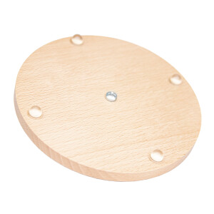 Kerzenhalter "Ring" Buchenholz mit Messingring, 14 cm