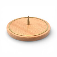 Kerzenhalter "Ring" Buchenholz mit Messingring, 14 cm