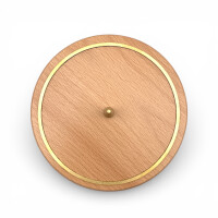 Kerzenhalter "Ring" Buchenholz mit Messingring, 14 cm