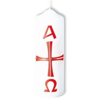 FRITZ COX Osterkerze mit rotem Kreuz und A&O