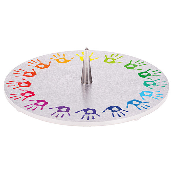 Edelstahl-Leuchter 14 cm, Regenbogenhände