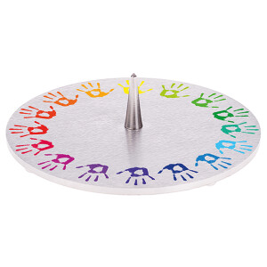 Edelstahl-Leuchter 14 cm, Regenbogenhände