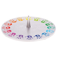 Edelstahl-Leuchter 14 cm, Regenbogenhände