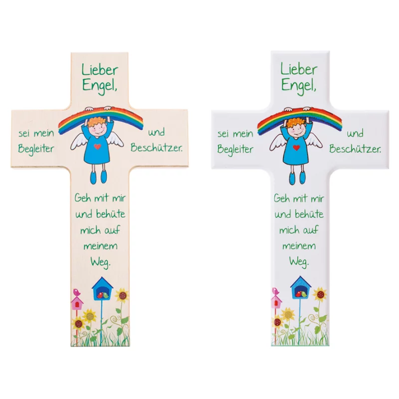 Kinderkreuz Schutzengel am Regenbogen