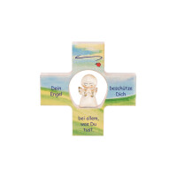 Kinderkreuz Dein Engel beschütze Dich (Namens-Engel) Holzengel natur