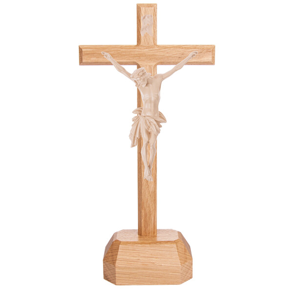 Stehkreuz rustikal Eiche Romalith-Holzton 22cm