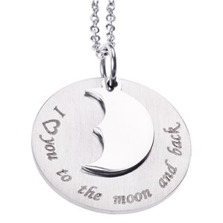 I love you to the moon and back - Edelstahlkette