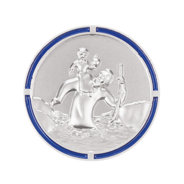 Automedaille Christophorus mit Rand in blau