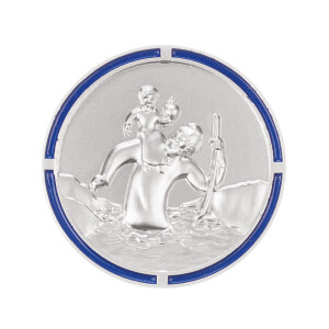 Automedaille Christophorus mit Rand in blau