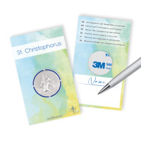 Automedaille Christophorus mit Rand in blau