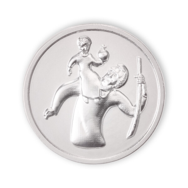 Automedaille Christophorus mit poliertem Rand 3cm