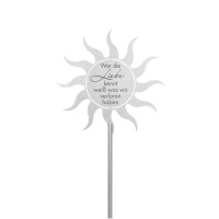 Grabstecker Edelstahl Sonne Wer die Liebe kennt