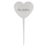 DOLORINO Grabstecker Edelstahl Herz Du fehlst