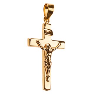 Kettenanhänger, echt Gold - Jesus am Kreuz