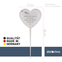 DOLORINO Grabstecker Herz Du bist nicht mehr da aus Edelstahl