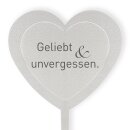 DOLORINO Grabstecker: Edelstahl Herz Geliebt &...