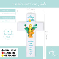 Kinderkreuz - Schutzengel begleite mich 20cm weiß